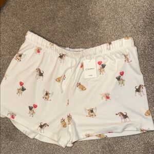 Z Supply Women's White Pug Print Sleep Shorts